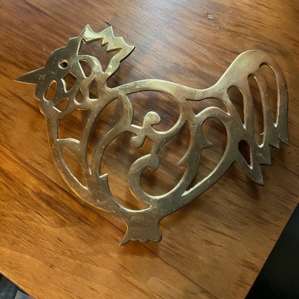 Brass chicken 🐓 or rooster trivet